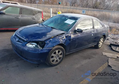 2003 Honda Civic Ex из США, поврежденный, VIN 1HGEM21903L072548